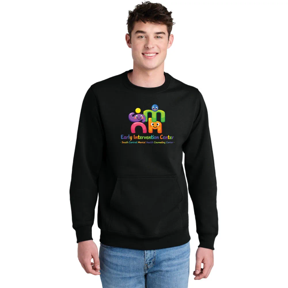 Port & Co™ Core Fleece Crewneck Pocket Sweatshirt - Image 4